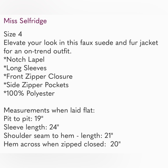 MISS SELFRIDGE stone colour AVIATOR JACKET
SIZE 4 | NEW - Picture 5 of 8